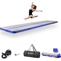 Pripučiamas gimnastikos kilimėlis inSPORTline Airstunt 500 x 100 x 10 cm, baltas, su elektriniu siurbliu