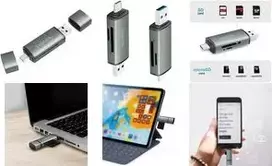 LogiLink CR0043 USB 3.2 Gen 1 SD/microSD kortelių skaitytuvas, USB-A ir USB-C, aliuminis