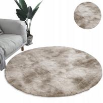 Apvalus shaggy kilimas, ombre, neslystantis, 160x160 cm