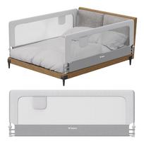 Lovos apsauginė tvorelė 200 cm TULANO COVER 30, balta-pilka, sulankstoma