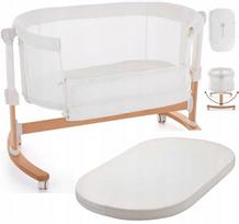 Kūdikio lovytė Petite&Mars Glory, pristatoma lopšio forma, 55x105 cm, kreminė