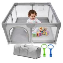 Vaikiška sulankstoma maniežas PLAYPEN 126x126 cm su sausu baseinu ir žaislų krepšiu