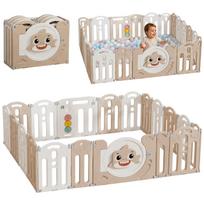 Vaikiška maniežas PLAYPEN, kvadratinis, su žaislais, sauso baseino funkcija, 148x153 cm, shark