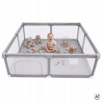 Vaikiška sulankstoma apsauginė žaidimų tvorelė PLAYPEN, 150x200 cm, pilka