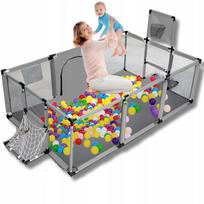 Vaikiška žaidimų maniežas PLAYPEN 120x180 cm su krepšinio lankais ir kamuoliukais
