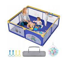 Vaikiška žaidimų maniežas PLAC TOYS, sulankstomas, su tinkleliu, 200x180