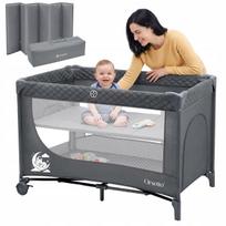 Kelioninė lovytė CAMPINGINO DUO II-LEVEL ORSETTO, lengvai sulankstoma, pilka