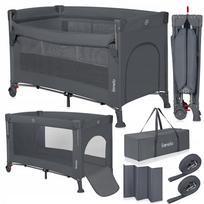 Dviejų lygių kelioninė lovytė Lionelo ELLEN GREY CONCRETE su krepšiu, 3in1