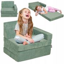 Vaikiška sofa–fotelis iš putplasčio, sulankstoma, 70x55x30/60 cm, žalia, KiddyMoon KFM-700