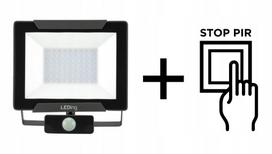 LED lauko prožektorius 50W, 4000 lm, 4000K, su judesio jutikliu