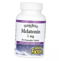 Melatoninas, Stress Relax Melatoninas 1, Natural Factors (72406011) 90tab