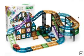 Magnetinė trasa su automobiliais – net 96 elementai!