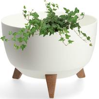 Baltas gėlių vazonas ant kojelių, 33cm