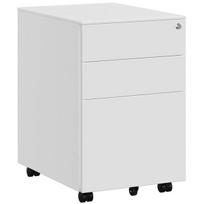 SONGMICS OFC60WT mobilus metalinis bylos spintelė su 3 stalčiais, balta