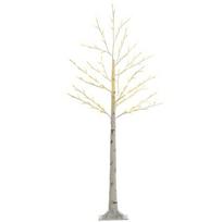 Šviečiantis dekoratyvinis medis HOMCOM 150 cm, LED beržo imitacija, balta, Balta