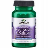 Maisto papildas SWANSON su chelatiniu magnio ir kalcio santykiu 2:1, vitaminu D3 ir K2 MK-7