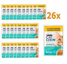 Šlapias kačių ėdalas Purina CAT CHOW Hairball Control su vištiena, 26 x 85 g