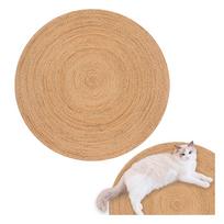 Apvalus džiuto kilimas 120 cm, natūralios smėlinos spalvos, boho stiliaus