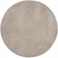 Apvalus kilimas 120 cm, boho stiliaus, smėlio spalvos, svetainei ir miegamajam