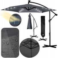 Lauko skėtis, 300 cm, sulankstomas, su strėle ir LED lempa