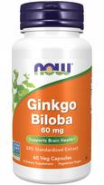 Maisto papildas NOW FOODS Ginkgo Biloba ekstraktas 60 mg, 60 kapsulių