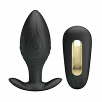 Pretty Love Regina Rechargeable Anal Plug Vibrator Black Silicone
