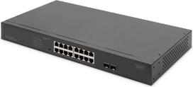 Digitus 16-Port Gigabit Netzwerkswitch, 19 Zoll, unmanaged,2 Uplink Ports, SFP