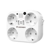 Wozinsky WRS-2B 4x AC 2x USB-A 2x USB-C 4000 W Network Splitter with Lamp - White