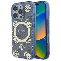 Guess GUHMP16XH4PYEEB iPhone 16 Pro Max 6.9" blue hardcase IML Peony On 4G Background Magsafe