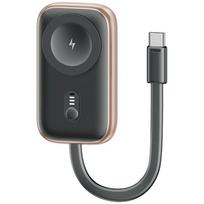 inductive charger for Apple Watch Usams CD245 2-in-1 with 1200mAh powerbank + USB-C cable titanium