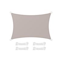 Stačiakampė saulės burė su PU danga, taupe, 2 x 3 m