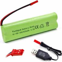 Yunique Green-Clean-Power, Ni-MH AA baterija 4,8 V 2400 mAh, JST jungtis + įkrovimo laidas, RC modeliams