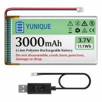 Yunique Green-Clean-Power, Lipo baterija 3,7 V 3000 mAh 103665, Micro JST 1.25 + USB įkroviklis, Arduino ESP32