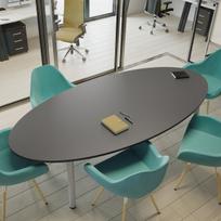 Konferencijų stalas ERGOSTOCK ALPHA OVAL 250 cm x 120 cm, konfigūruojamas