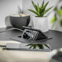 Įmontuojamas lizdų blokas AVARO, 1x SCHUKO, 2x USB A