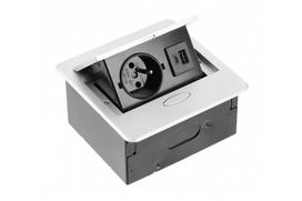 Įmontuojamas elektros lizdų blokas AVARO C, 1x SCHUKO, USB A+C