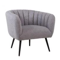 Poilsio krėslas TUCKER 78x71xH69cm, pilkas audinys, juodos metalinės kojelės