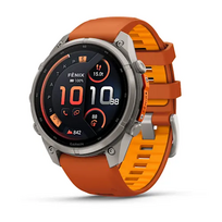 Garmin Fenix 9 Pro Inreach 47mm – Titanas su oranžiniu silikoniniu dirželiu