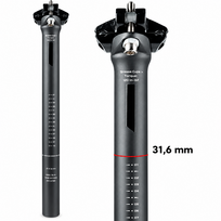 Dviračio sėdynės stovas anglies pluošto, 31,6 mm x 350 mm, suderinamas su apvaliomis ir ovaliomis bėgelėmis, dviračio balnelio vamzdis, sėdynės statramstis