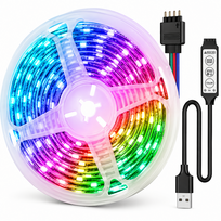 LED juosta 3 m, RGB USB LED šviesos juosta, LED šviesos virvė