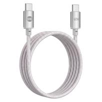 Forever Vibe laidas USB-C – USB-C 1,0 m 60W sidabrinis