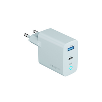 Forever Vibe-TC45AC GaN PD QC įkroviklis 1x USB-C 1x USB 45W sidabrinis