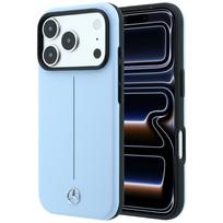 Dėklas Mercedes Leather Semi Wrap Iconic Line MagSafe  skirtas iPhone 18 Pro / 17 Pro blue