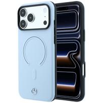 Dėklas Mercedes Leather 3D MagSafe, skirtas iPhone 18 Pro Max / 17 Pro Max, mėlynos spalvos