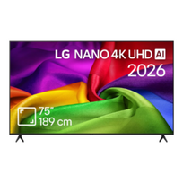 LG 75NU800B3LA 75 colių NANO 4K UHD AI NU80 išmanusis televizorius (2026) | webOS | UHD