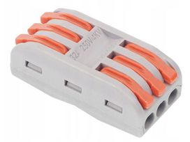 Laido jungtis - laidų jungė 2 krypčių 6 x 0.08-4,0 mm²  pilka/oranžinė 32A 400V