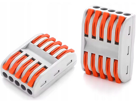 Laido jungtis - laidų jungė 2 krypčių 10 x 0.08-4,0 mm²  pilka/oranžinė 32A 400V