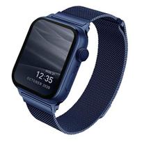 UNIQ pasek Dante Apple Watch Series 4/5/6/7/SE 44/45mm. Stainless Steel niebieski/marine blue