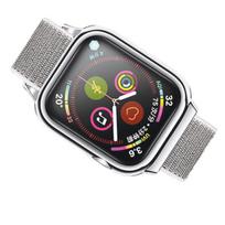 USAMS Pasek z etui Apple Watch 4/5/6/7/SE 44/45mm. srebrny/silver ZB74IW2 (US-ZB074)