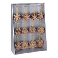 Pakabinama kalėdinė dekoracija GLITTER SNOWFLAKE, rudos spalvos, 10 cm, 1 vnt